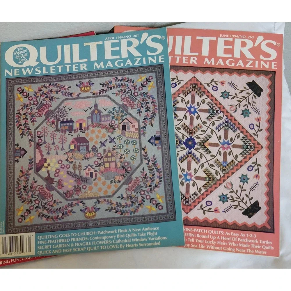 Lot of 5 Vintage Quilt Magazines Quiltmaker & Quilter's Newsletter 1994 Patterns